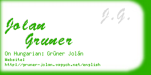 jolan gruner business card