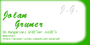 jolan gruner business card